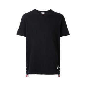 Thom Browne Navy Cotton Pique Center Back Stripe Relaxed Fit Tee