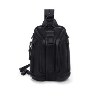 Tumi Alpha Bravo Knight Sling Bag Leather Black