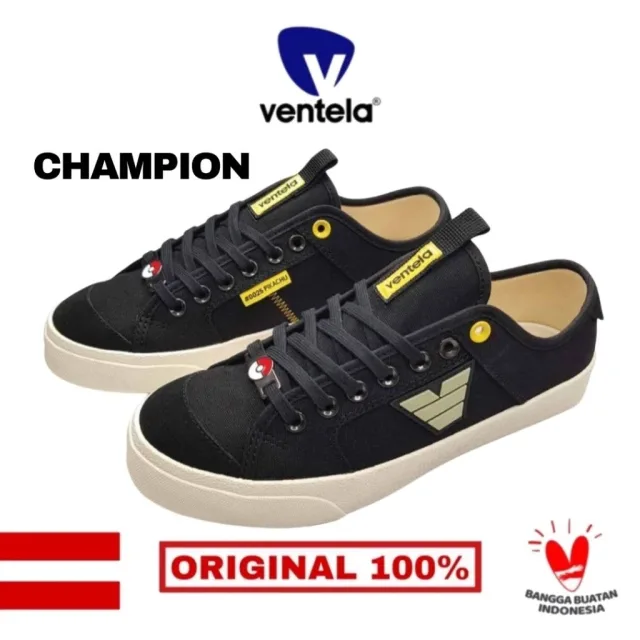 Ventela Champion Low Sneakers Black Natural Pokemon
