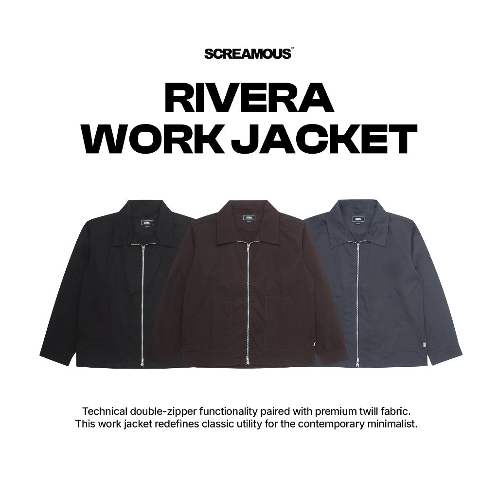 Work Jacket Double Zipper RIVERA Boxy Fit