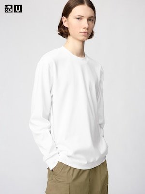 AIRism Katun T-Shirt Kerah Bulat | Lengan Panjang