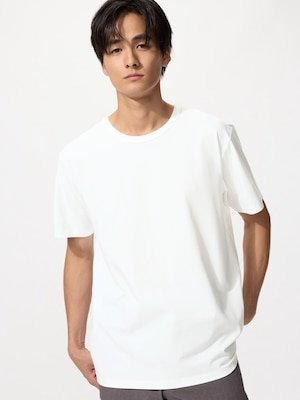 AIRism Katun T-Shirt Kerah Bulat Lengan Pendek