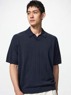Sweater Polo Rajut Washable Kerah Skipper Lengan Pendek